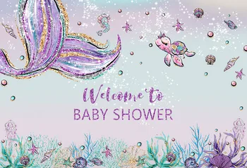 

Under the sea Little Mermaid baby shower Backdrop for Photography Photo Background Studio Photo Booth