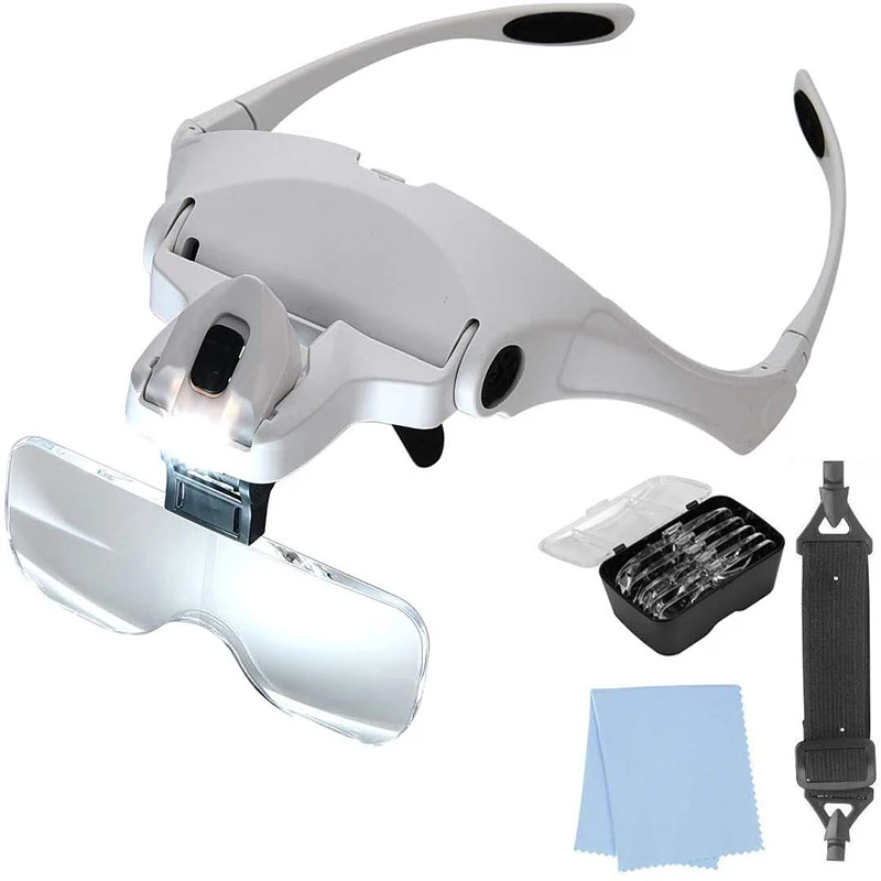 Светодиодный светильник для наращивания ресниц с 5 линзами регулируемая повязка