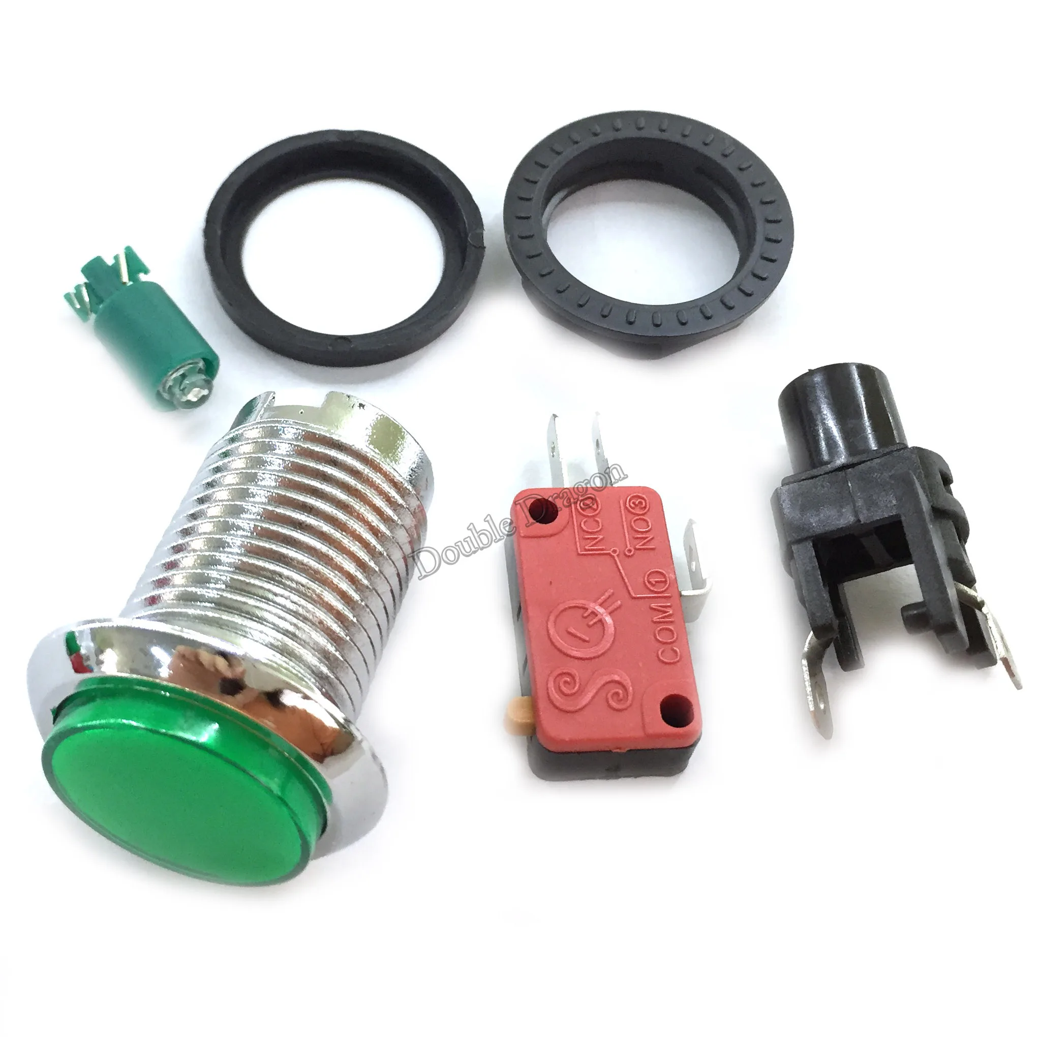 Кнопка переключателя Аркады Jamma 12V Led освещенная хромированная кнопка с