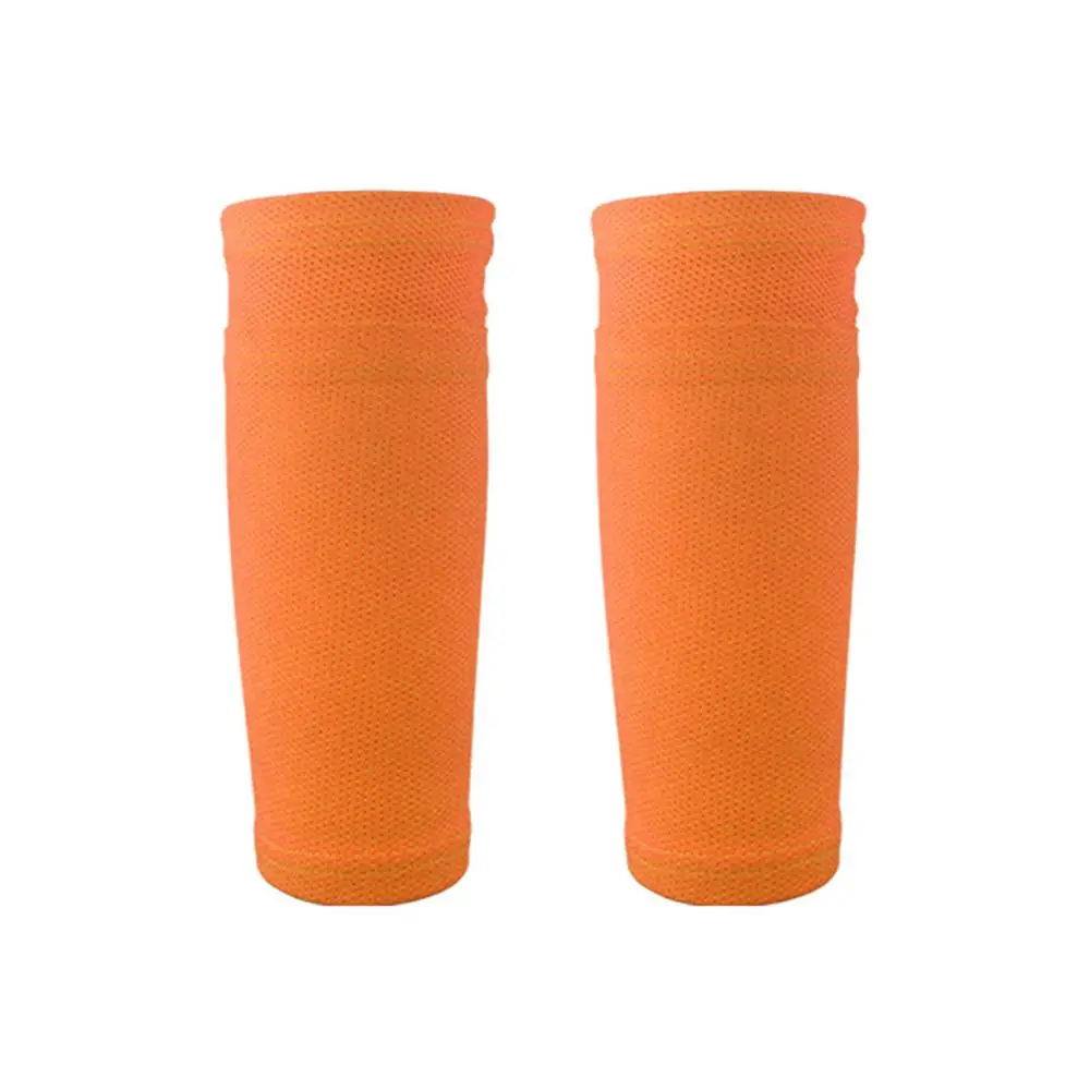 Футбольные леггинсы для мальчиков и взрослых, носки до лодыжки, защищающие ногу, толстые рукава,#3S05 - Цвет: Оранжевый