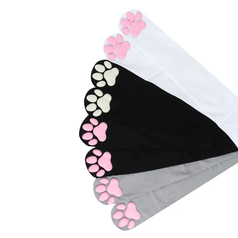 3D Cat Claw Cushion Silk Thigh High Stockings Lolita Role Play Looks Accessories Socks for Girls and Ladies | Женская одежда