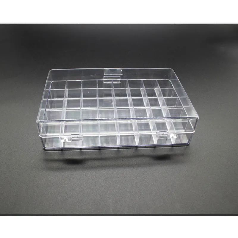 Empty 40 Grids Fixed Plastic Transparent Storage Organizer Case For Finger Sponge Daubers