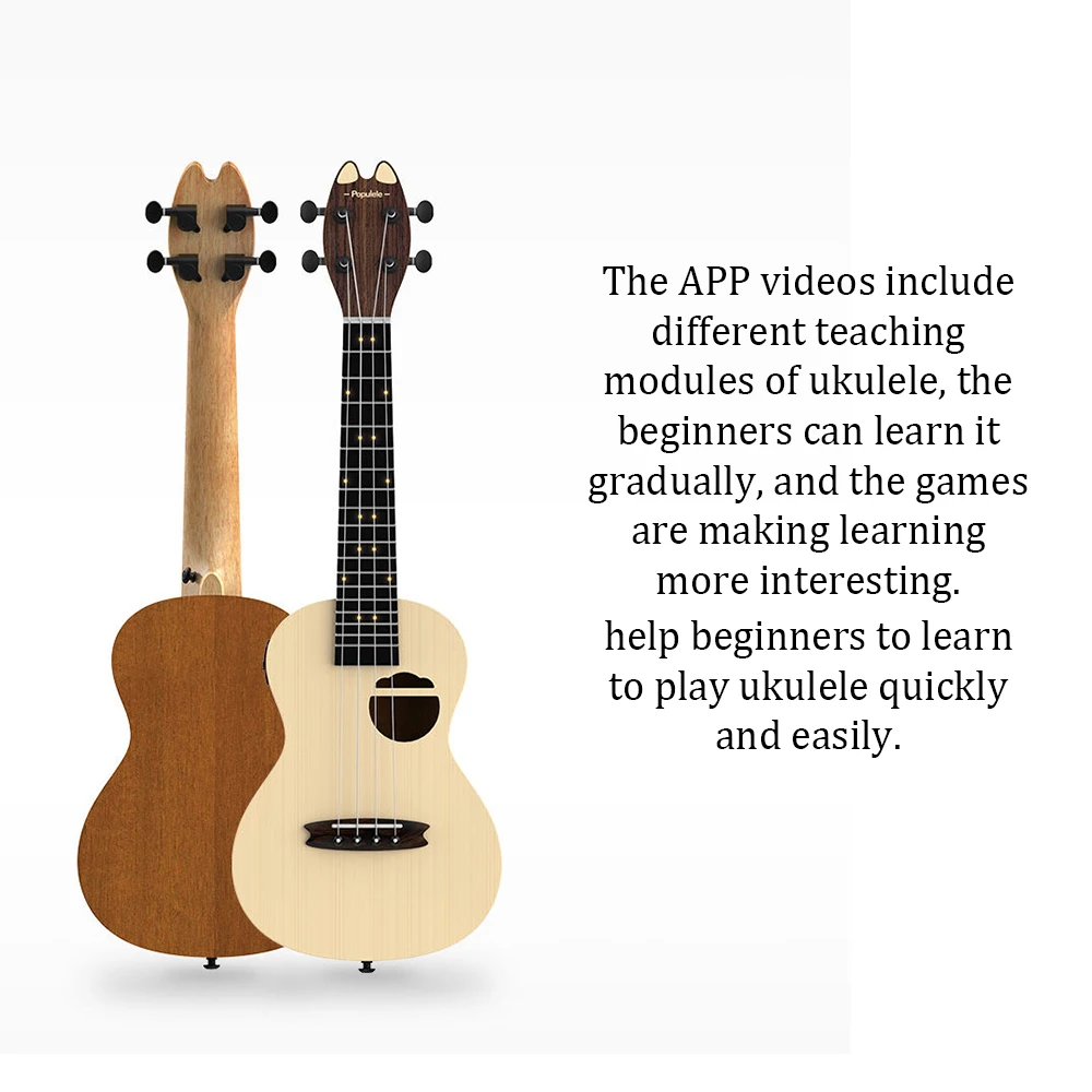 

Xiaomi Youpin Populele Intelligent Ukulele 4 Strings 23in Acoustic Electric Ukulele LED Lamp Beads Little Guitar