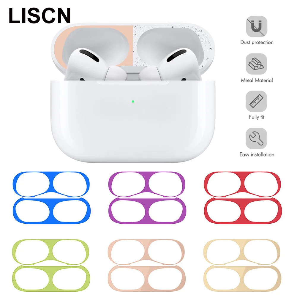 

Metal Dustproof Sticker For Airpods Pro 2019 Skin Guard Sticker Case Cover Protective Skin for Airpods 3 Pro 2019 Accessories