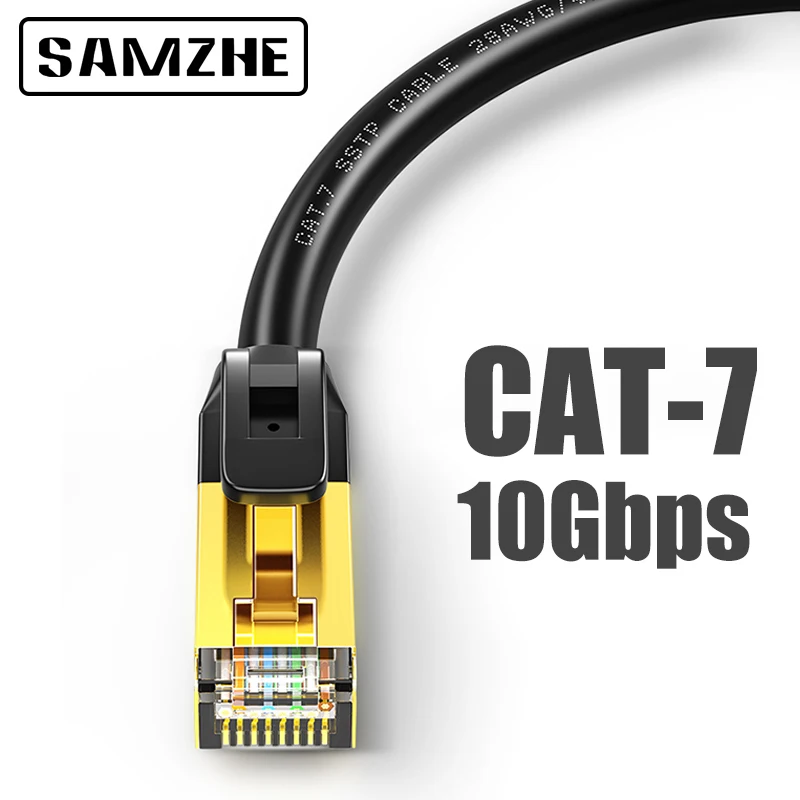 SAMZHE Cat7 Ethernet кабель патч SFTP Lan для компьютерных сетевых шнуров RJ45 Cat6 совместимый