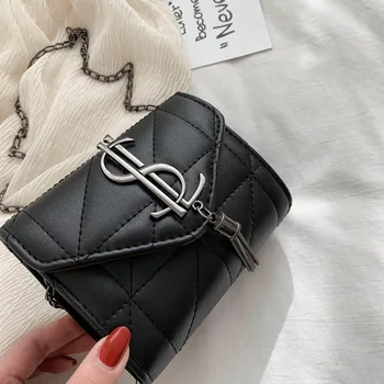 

Women's bag fashion tassel chain women's bag solid color diagonal small square bag single shoulder bag 2020 NEW