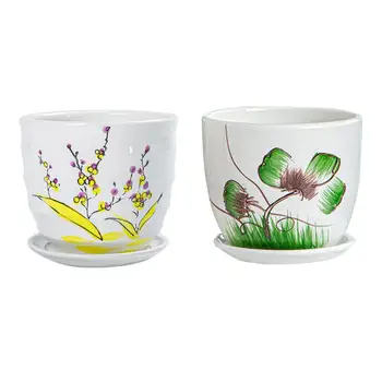 

2 Sets Creative Flower Pot Plant Pot Macetas Macetero Pots For Plants Flowerpot With Tray Succulent Planter For Home Decor