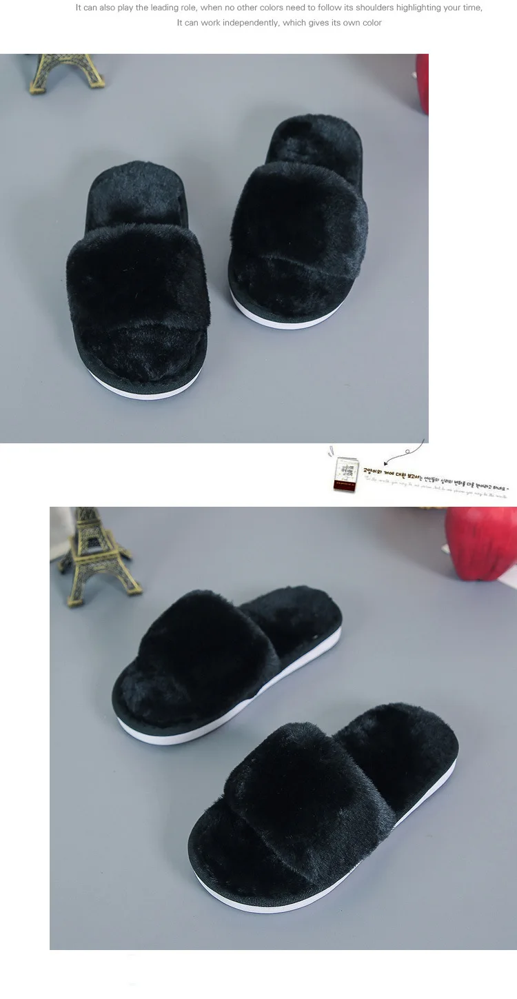 Зимние домашние тапочки для девочек и мальчиков; теплая детская обувь с искусственным мехом; нескользящие тапочки на плоской подошве для девочек и детей
