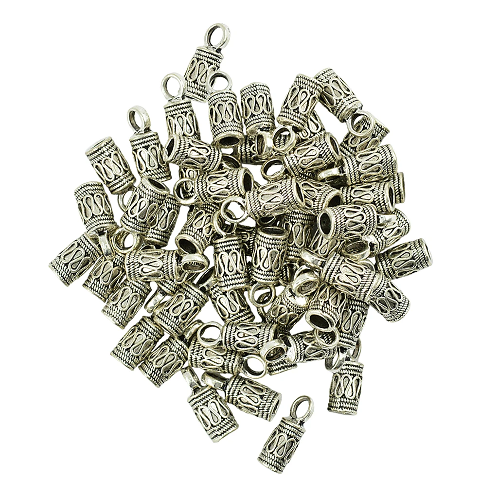 

50 Pieces Bell Shape Cord End Caps Stopper Findings For DIY Bracelet Necklace Jewelry 4mm