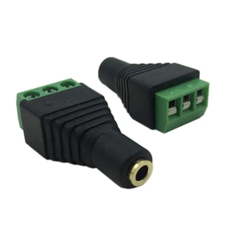 

2 Packs 3.5mm Stereo Audio Video Female To 3 Screw Terminal Female Headphone Converter Adapter