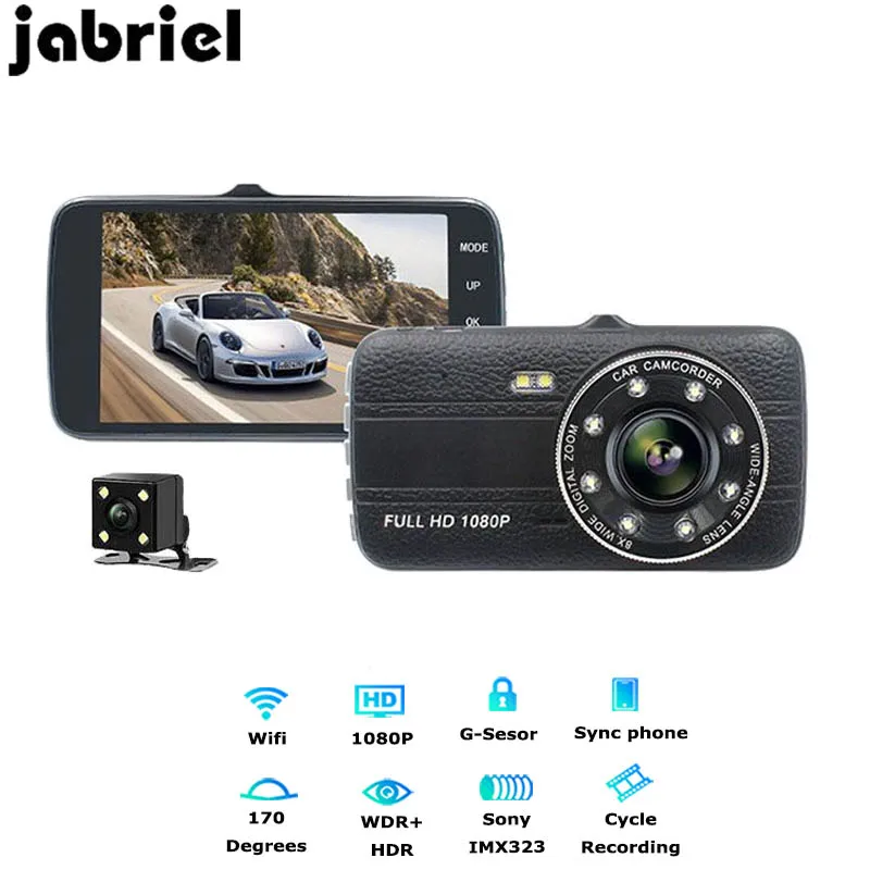 

1080P Dash Cam Dual Lens 4 inch IPS Car DVR Camera Night Vision Video Recorder USB2.0 G-sensor Reversing Image Loop recording