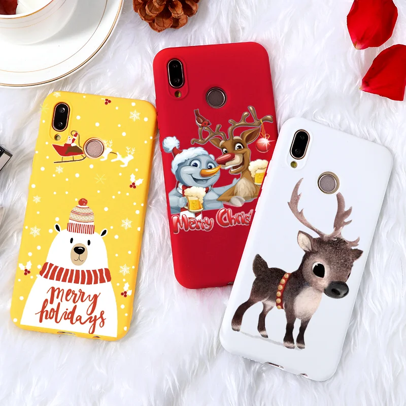 

Merry Christmas Matte Cover For TPU Huawei P9 P10 P20 P30 Lite Pro P Smart 2019 Mate 10 20 Pro Lite Y9 2019 Nova 3 Honor 8X Case