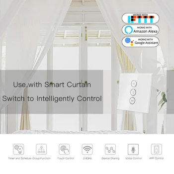 

Motorized Electric Smart Tubular Roller Shade Blinds Motor 4 Wires Smart Life App Remote Control Works with Alexa Google Home