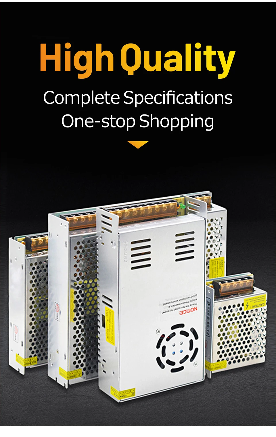 a 12V, 60 W, 150 W, 250 W, 400W, 1A, 5A, 8A, 20A