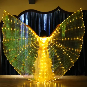 

Children LED Butterfly Wings Dance Costumes Shawl Glowing Performance Clothing With Telescopic Sticks Stage Performance Props