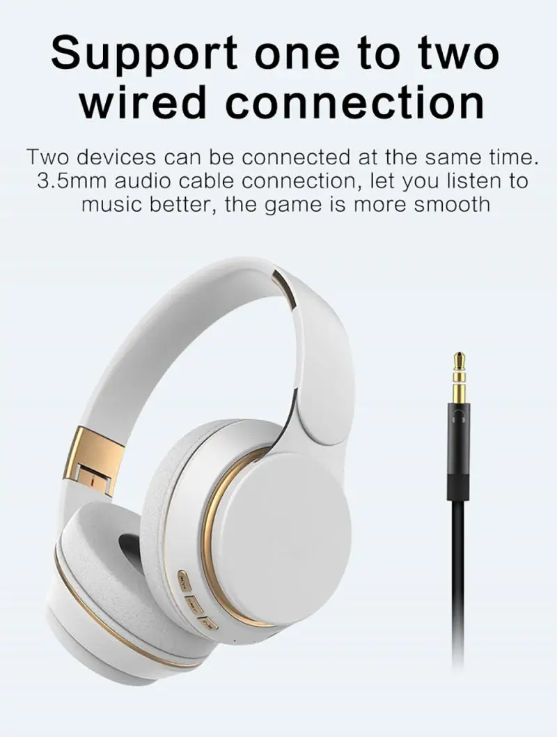 Headset Bluetooth Headset Bluetooth 5 0 Stereo Card Folding Metal Computer Wireless Headset For Computer PC Laptop Gaming