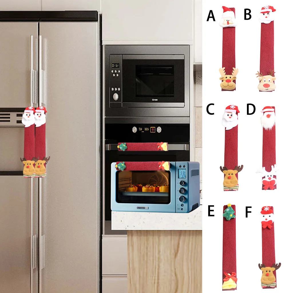 

Refrigerator Door Handle Cover Decor Christmas Decorations Microwave Oven Gloves Refrigerator Gloves Oven Cover Dropship #91965