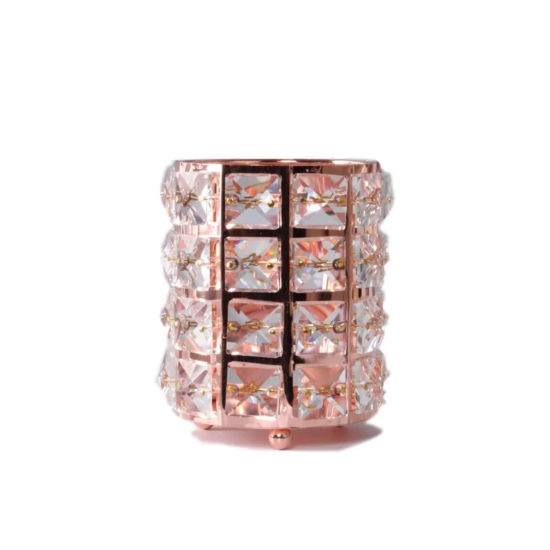 Rose gold Европейский Утюг с украшением в виде кристаллов органайзер для макияжа, кисти для макияжа настольная коробка для хранения туалетный столик подставка для ручек, для хранения ведро Ванная комната Декор - Цвет: Rose gold