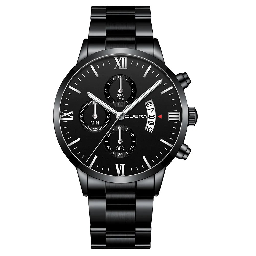 CUENA Men's Business Steel Belt Watch Three Eyes Six-Piece Calendar Quartz Watch luxury watch men watches wrist watch reloj