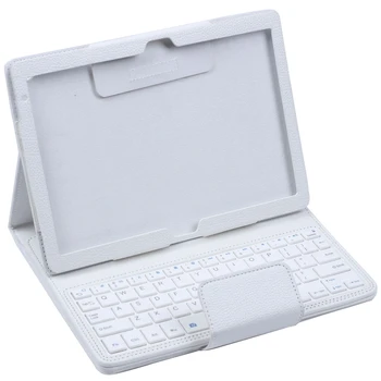 

A white Bluetooth keyboard leather case IP105 for ipad PRO 10.5 inch with data cable manual battery capacity: 200mAh 30.2*19*3.3