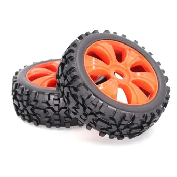 

2Pcs Rubber 1/8 Truck Tires and Wheels Rims Set 1:8 Scale RC Crawler Car Tyre