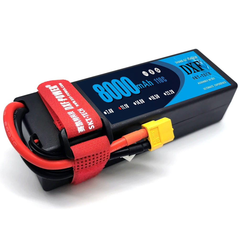 DXF 3S 11 1 V 8000mah 110C MAX 220C Lipo аккумулятор жесткий чехол 1/10 1/8 весы для TRXXX Slash 4x4 RC