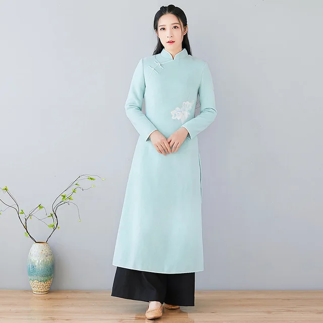 US $57.00 New arrived Fashion Women's Dress Chinese Style Vintage Dresses Embroidery slim waist clothes
