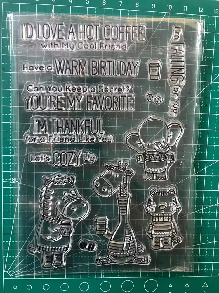 

Thankful Animal Metal Cutting Dies And Clear Silicone Stamps Stencils for DIY Scrapbooking Die Cuts Papers Cards craft dies