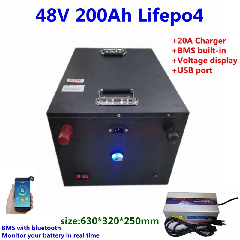 48V 200Ah LiFepo4 литиевая аккумуляторная батарея для ИБП резервная система уличного