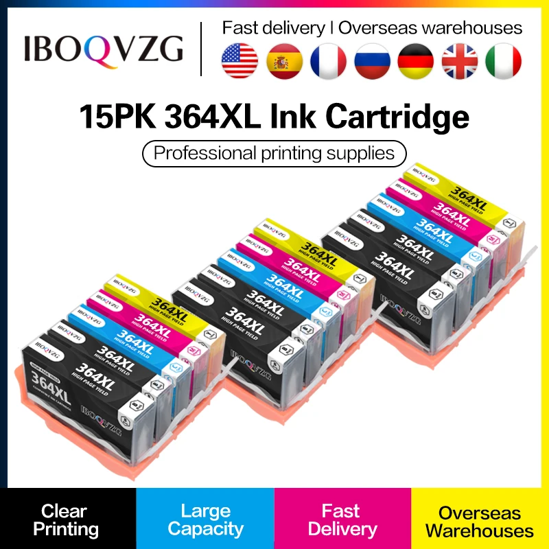 Muslim5 Colore Per Hp 364 Xl Per Cartuccia D'Inchiostro Hp364 364Xl Compatibile Per Stampante Hp 5520 5522 5524 6515 3070A 3520 3522 4620