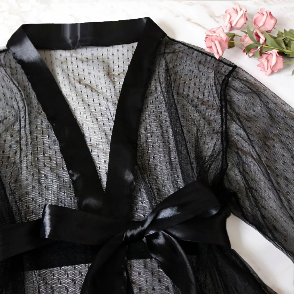 TELOTUNY 3-5XL размера плюс женское сексуальное белье кружевное Сетчатое платье для сна прозрачный халат Babydoll костюм нижнее белье 1029