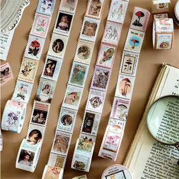 

5mx25mm Retro Stamp Alice/mushroom/beauty/plant/Mucha's Painting/coffee/flower Deco Washi Tape DIY Scrapbooking Masking Tape