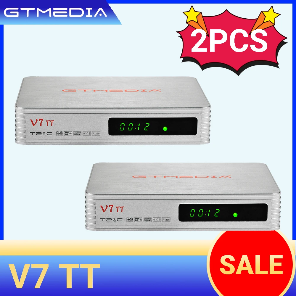 [2 шт.] DVB-T T2 DVB-C GTMEDIA V7 TT DVB-C/83j. B 1080P Full HD Поддержка H.265 HEVC USB wifi YouTube Youporn | Электроника