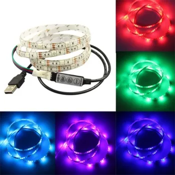 

Portable 1M SMD5050 LED Strip Light TV USB Backlight Kit Universal RGB TV Background Lights Christmas Desk Decor Controller