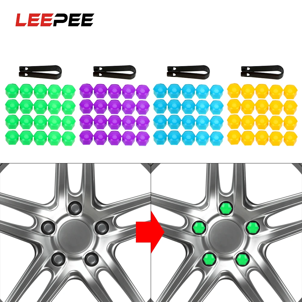 LEEPEE 20 шт. 17 мм авто отделка Шинная гайка болт колеса автомобиля гайка колпачки антикоррозийный автомобильный Стайлинг Авто винт ступицы Крышка Пыленепроницаемый протектор