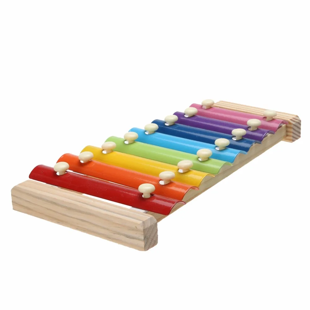 WS Обучающие Развивающие деревянные ксилофон для детей Детские музыкальные игрушки ксилофон Wide Juguetes 8-Note музыкальный инструмент образование