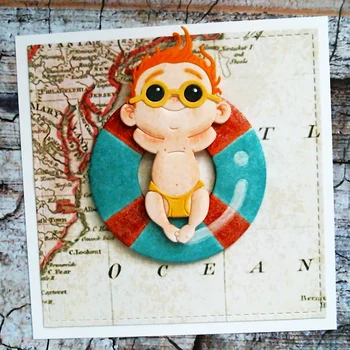

Sunglasses Swim Ring Boy Metal Cutting Dies Child Doll Stencil Embossing DIY Scrapbooking Dies 2019 New