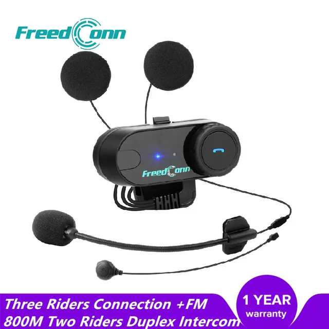אופנוע קסדת אוזניות TCOM VB FM Bluetooth Moto אוזניות 800M 2 דרך רדיו אופנוע האינטרפון אינטרקום תקשורת מערכת