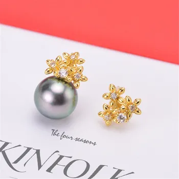 

Real Solid 925 Sterling Silver Pearl Stud Earrings Accessories Findings DIY Jewelry Ear Hook Blank Empty Support