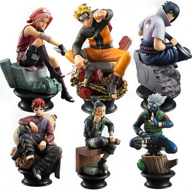 

Naruto Action 6pcs/set Figures Dolls Japan Anime PVC Naruto Sasuke Gaara Model Figurines for Decoration Collection Gift Toys