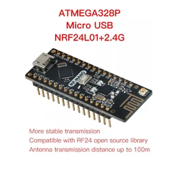 Rf nano para Arduino Nano V3.0, placa Micro USB Nano ATmega328P QFN32 5V 16M CH340, integrada NRF24l01 + 2,4G inalámbrica