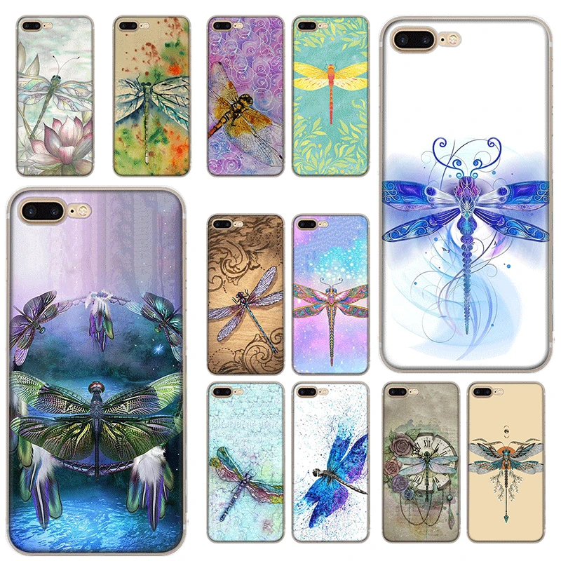 Mobile Phone Cover TPU For iPhone 11 Pro X XS Max XR 5 5S SE 6 6S 7 8 Plus Case Dragonfly Cool | Мобильные телефоны и