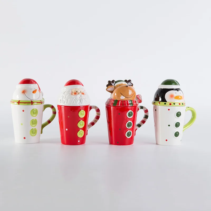 

400ml Christmas Cup Funny Creative Breakfast Cup Santa Holiday Coffee Milk Cup Mug Kitchenware Home Office For Fruit Juice Cup