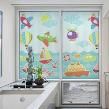 Индивидуальный размер оконная пленка статическая цепляется мультфильм узор детская комната Kindgarten частный декоративный съемный из ПВХ Нетоксичная фольга