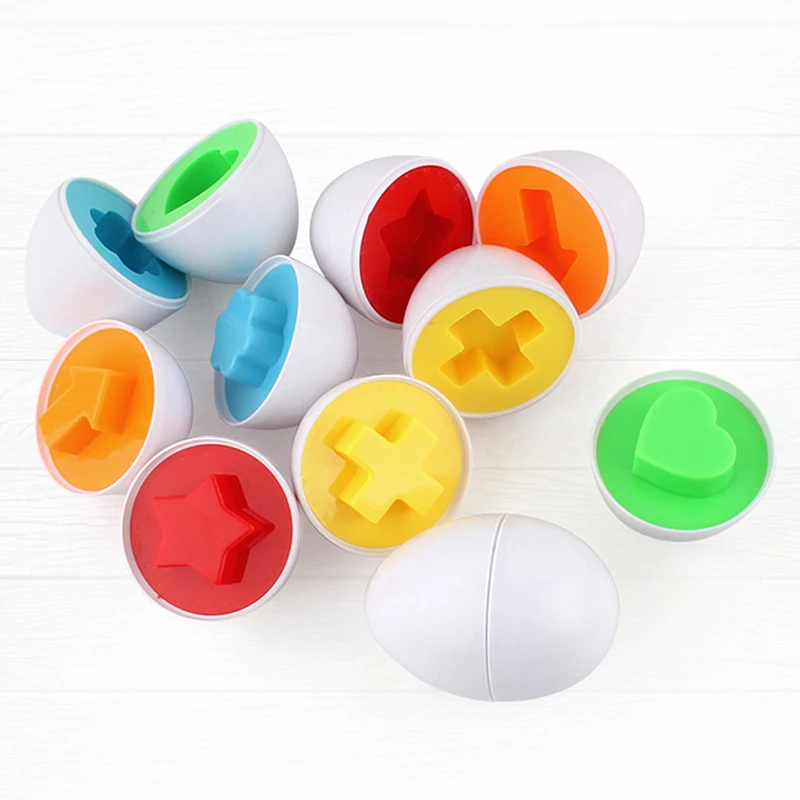 Детские Обучающие Развивающие игрушки 3D умные в форме яйца распознавание цвета игры для детей популярные игрушки головоломки смешанные формы инструменты