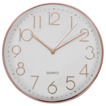 

Modern Wall Clock,12 Inch Large Decorative Universal Silent Indoor Quartz Round Wall Clock Non-ticking for Living Room Office Ki