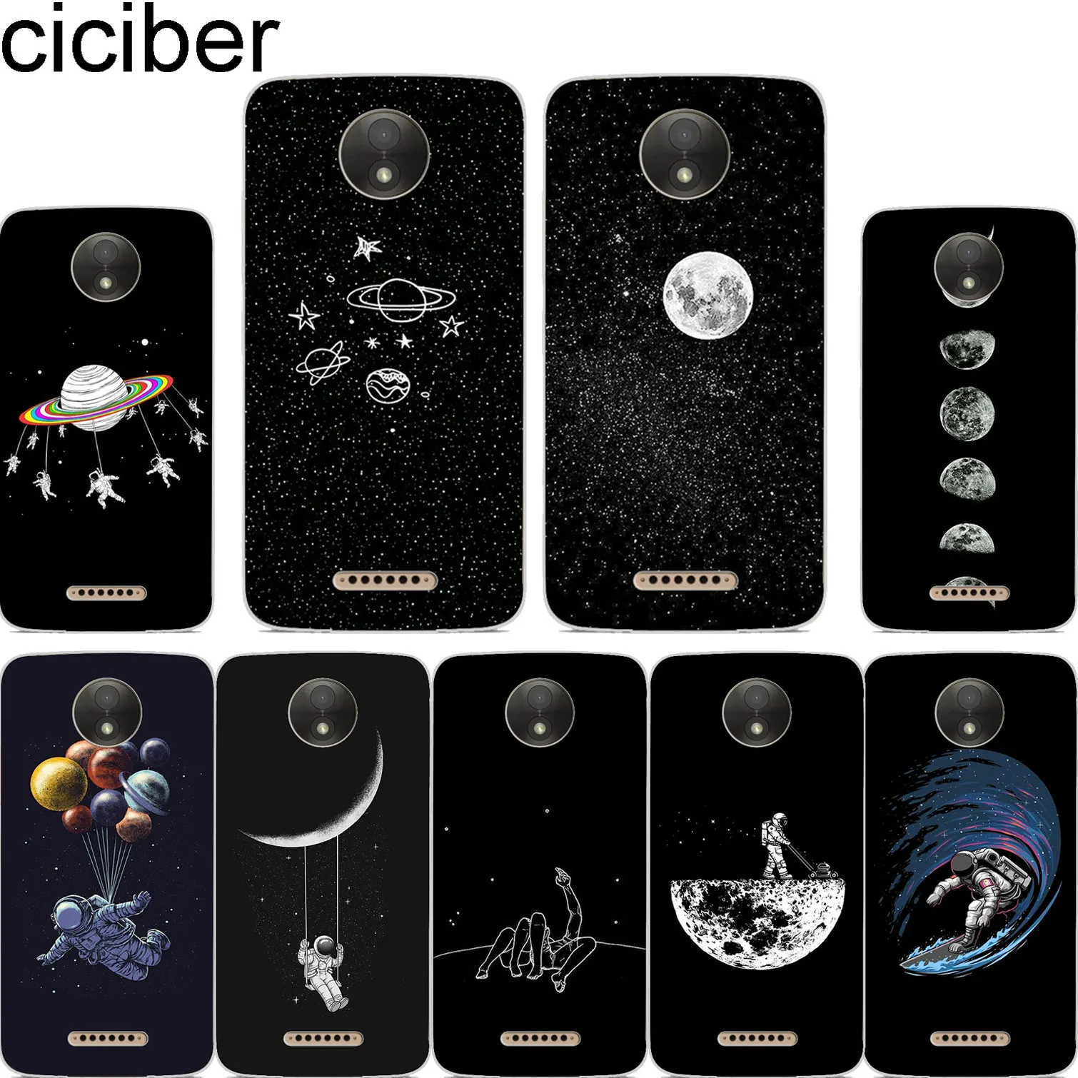 Ciciber Moon для Motorola Moto C Z2 Z3 ONE G4 G5 G5S G6 P30 E3 E4 E5 Plus Play Power X4 M Мягкие силиконовые прозрачные