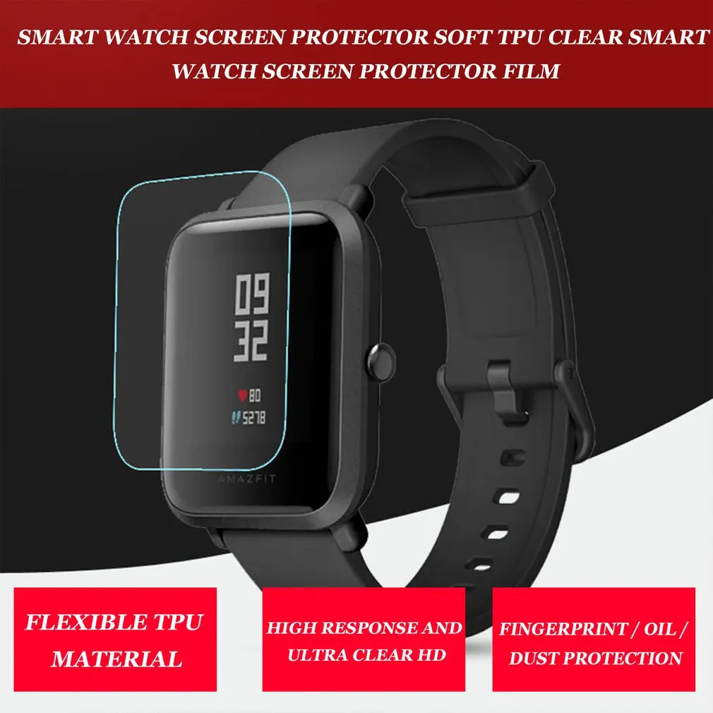 Новый мягкий TPU HD прозрачная защитная пленка для Xiaomi Huami Amazfit Bip BIT PACE Lite Смарт-часы