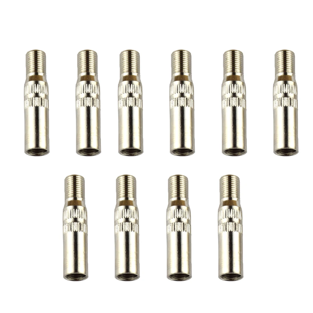 10 Pcs. Car Motorcycle Brass Tire Valve Extension Cap, Φ7.5mm, Length 39mm, Waterproof, Wear Resistant