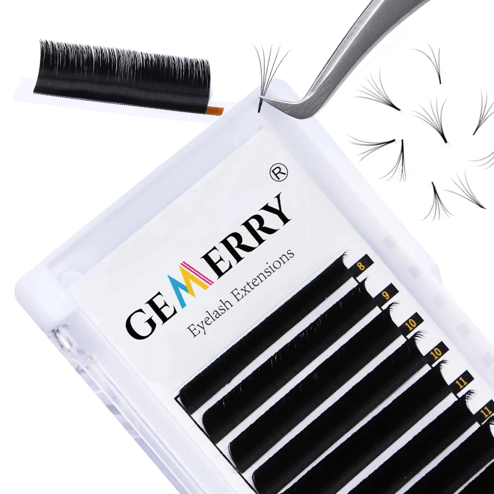 Gemerry-extensiones de pestañas de visón de imitación, fáciles de secar, florece, ventilador rápido, autofabricación, volumen, suministros de herramientas de maquillaje